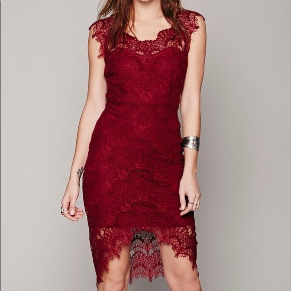 cranberry lace dress
